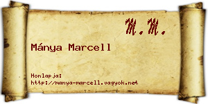 Mánya Marcell névjegykártya
